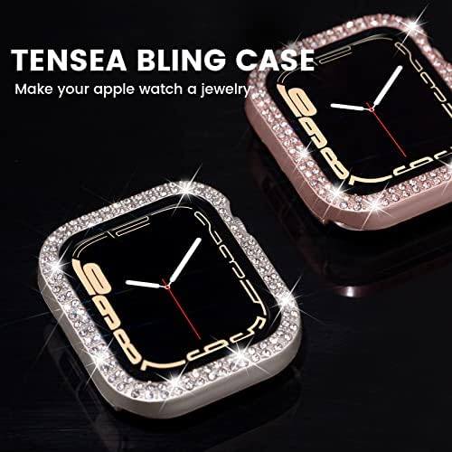 [3pack] Tensea עבור Apple Watch Screen Protector Series 8 & 7 41 ממ אביזרים, IWatch PC Hard PC CASE FIGHPER CASE מובנה